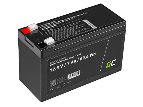 Green Cell® LiFePO4 Batería | 7Ah 12.8V 89.6Wh | Battery de Litio-Hierro-fosfato para Autocaravana, Bote, Carrito de Golf, Fotovoltaico, Solar, Panel Solar, Fish Finder, Hogar, Barco, Marina