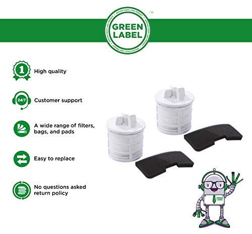 Green Label Empaque de 2 Kit de Filtros para los Aspiradores Hoover de la Serie Sprint. Reemplaza a Tipo U66, 35601328