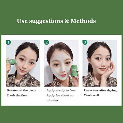 Green Tea Cleansing Mask Stick, Mascarilla Limpiadora Facial de Té Verde en Barra, Facial Cleaning Poros Hidratante de Control de Aceite Anti acné