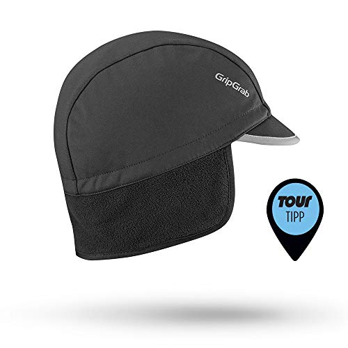 GripGrab Windproof Winter Cycling Cap Earflap Hat with Visor Under Helmet Thermal Fleece Bicycle Peak Headwear Cap