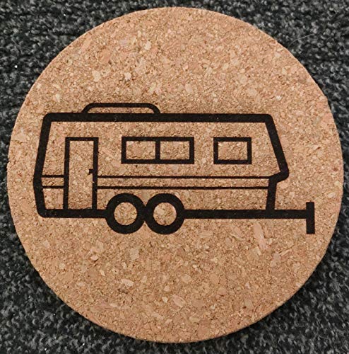 GTBITALY Chef - Salvamanteles de corcho cortado con láser, para caravana, caravana, cocina, idea de regalo, 18 cm