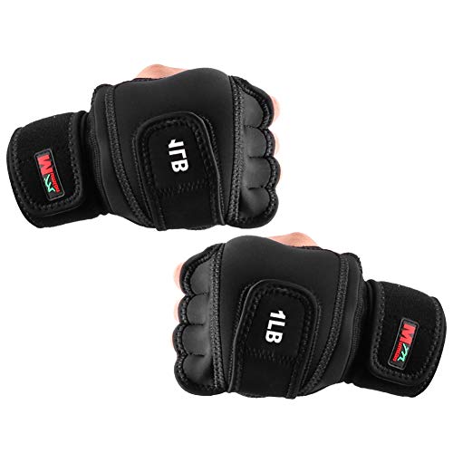 Guantes con peso de 2 libras (0,45 kg cada uno), guantes de entrenamiento con rodamientos de pesas con soporte de muñeca para gimnasio, boxeo, entrenamiento cruzado