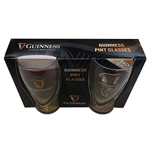 Guinness – Juego de 2 vasos con diseño de arpa