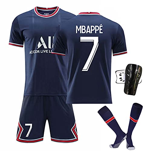 GYLMXF 21-22 Camiseta de fútbol Local/Visitante No.7# Mbappé # No.10 Neymar # No.11 Di María Conjunto de Camiseta de Manga Corta para Camiseta de fútbol para Adultos y niños