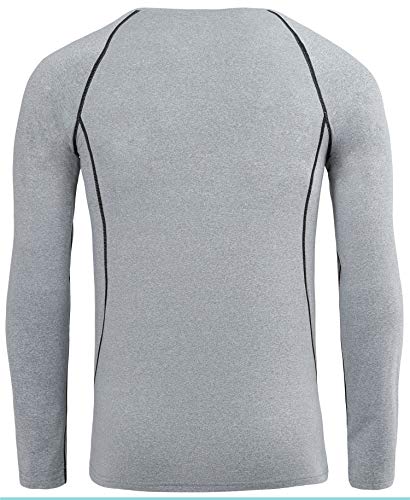 HAINES Conjunto Termico Hombre Ropa Interior Termica Esqui Camiseta Termica para Montaña Ciclismo Fitness Gris S