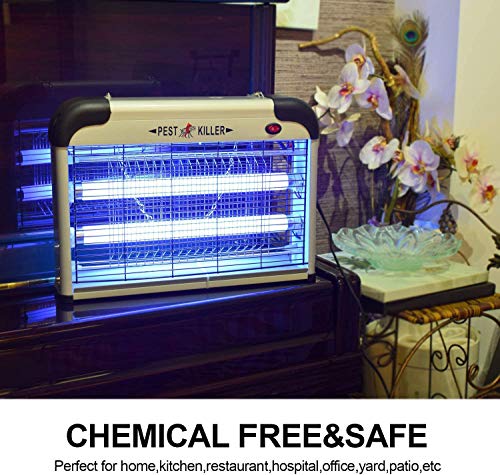 Haolgo - Lámpara antimosquitos, UV LED, antimosquitos, eléctrica para interior y exterior, 20 W, eficaz alcance 20-120 m2, no tóxica