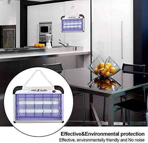 Haolgo - Lámpara antimosquitos, UV LED, antimosquitos, eléctrica para interior y exterior, 20 W, eficaz alcance 20-120 m2, no tóxica