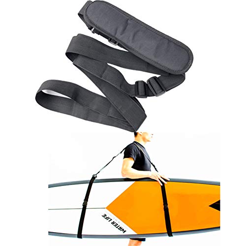 Happymore Correa de transporte para tabla de surf portátil, correa de hombro, ajustable, arnés multiusos para kayak, color negro