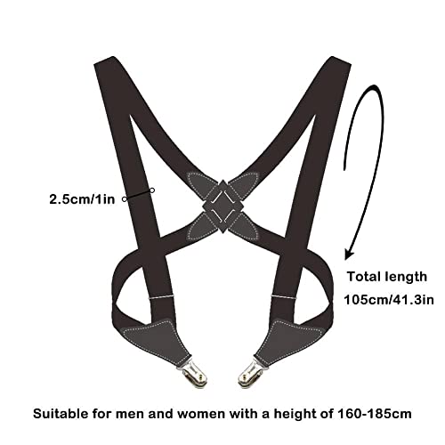 HARR Tirantes en forma de X para hombre Tirantes elásticos ajustables Correas de cinturón con clip Accesorios de ropa para adultos