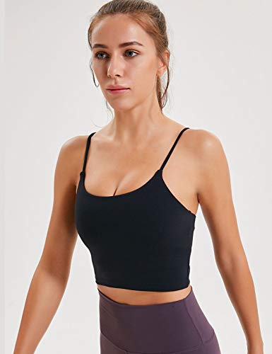 heekpek Sujetador Deportivo Camiseta sin Mangas Mujer con Relleno para Yoga Rutina de Ejercicio Soporte Ligero