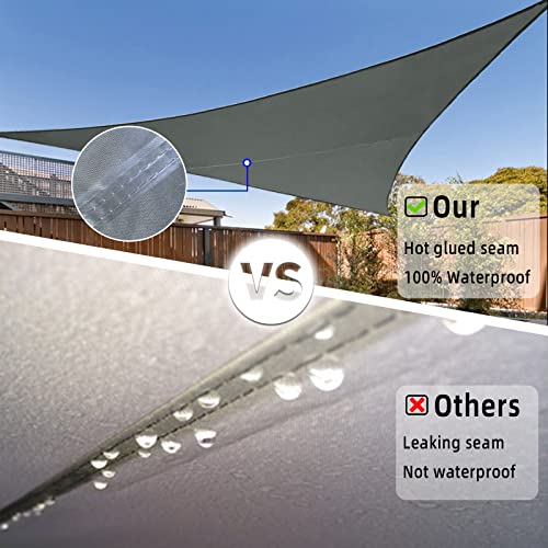 HENG FENG Toldo Vela de Sombra Impermeable Rectangular 3x4m Poliéster Protección Rayos UV Intemperie para Patio Exteriores Jardín Color Arena
