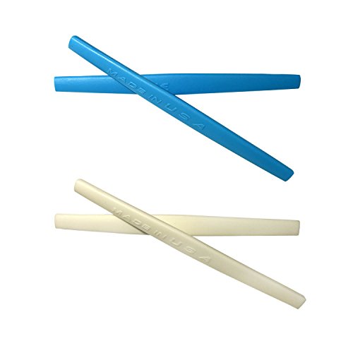 HKUCO Blue/White Replacement Silicone Leg Set For Oakley Square Wire 2.0 Sunglasses Earsocks Rubber Kit