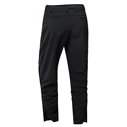 HMIYA Hombre Pantalones Trekking Invierno Impermeables Pantalon Montaña Termicos Softshell Prueba de Viento Pantalones Trabajo (Negro,EU-XL/US-L)