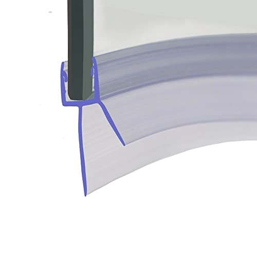 HNNHOME® - Tira de goma precurvada para sellar la mampara del baño, perfecta para puertas de cristal curvas o rectas de 4 a 6 mm de grosor y hasta 20 mm de separación, 870 mm