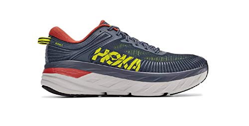 HOKA ONE ONE Men's Bondi 7 Running Shoes Turbulence/Chili 12 M US