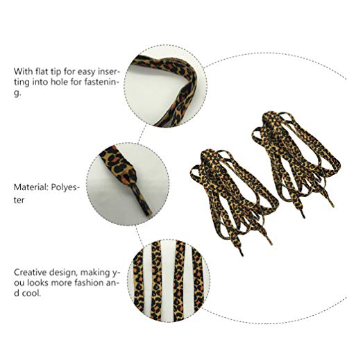 Holibanna - 2 pares de cordones planos con estampado de leopardo de camuflaje, cordones para zapatos, accesorios para zapatos, 120 cm