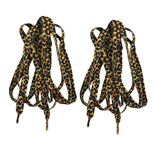 Holibanna - 2 pares de cordones planos con estampado de leopardo de camuflaje, cordones para zapatos, accesorios para zapatos, 120 cm