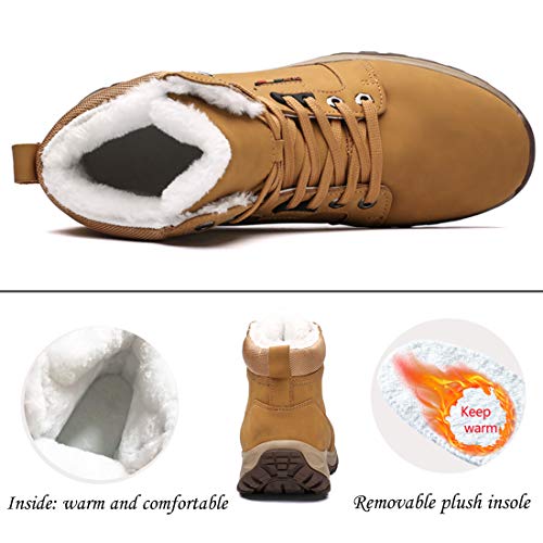 Hombre Botas de Nieve Senderismo Zapatos Antideslizantes Trekking Zapatos Calientes Botines Invierno Piel de Forro Sneakers Transpirables