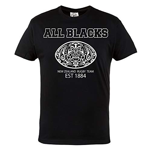 Hombre Rugby All Blacks Camiseta. Selección Nacional de Rugby de Nueva Zelanda. Casual Wear (Talla Large)