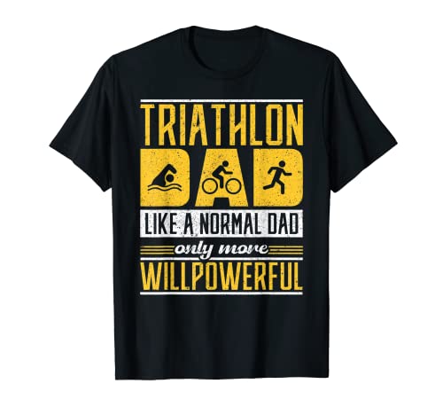 Hombre Triatlón de Papá Nadador Camiseta