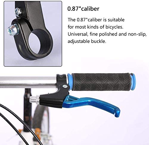 HUGEE Palancas de Freno de Bicicleta - Freno de Mano de Aleación De Aluminio Universal para Bicicleta,Aplicar en Bicicleta de Carretera MTB BMX Freno de Bicicleta,Diámetro 2,2 cm,Un Par (Azul)