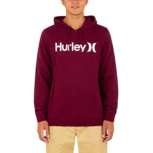 Hurley One and Only - Sudadera con Capucha para Hombre, One and Only - Sudadera con Capucha para Verano, M, Remolacha Oscura, Dark Beetroot