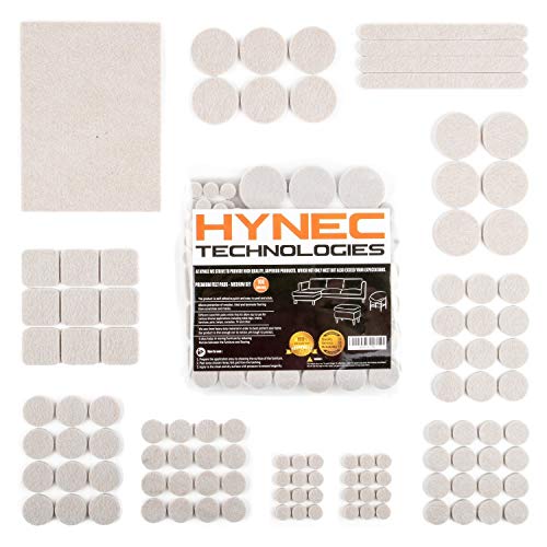 Hynec Premium Fieltro Adhesivo para Patas de Muebles – Set de 7 Tamaños Distintos – Fieltro Adhesivo Muebles , Fieltro Protector Suelo para Patas de Muebles y Accesorios del Hogar