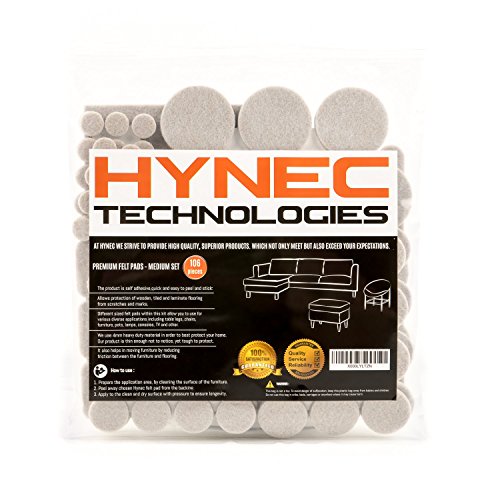 Hynec Premium Fieltro Adhesivo para Patas de Muebles – Set de 7 Tamaños Distintos – Fieltro Adhesivo Muebles , Fieltro Protector Suelo para Patas de Muebles y Accesorios del Hogar