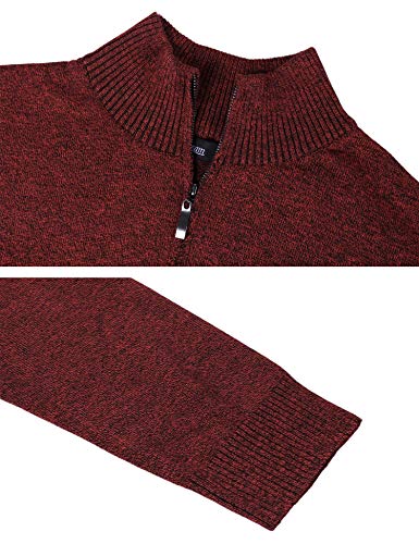 iClosam Jersey De Lana Hombre Punto Sudadera De Punto Grueso para Hombre Outwear Tops Sueltos(Negro Rojo,l)