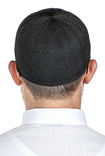 ihvan online Sombreros musulmanes turcos para hombres, Taqiya, Takke, Peci, gorras islámicas, regalos islámicos Ramadán Eid, tamaño estándar - negro - talla única