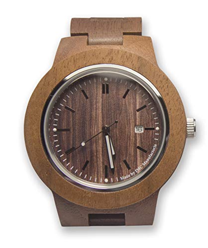 IMC Reloj de pulsera marrón de madera, para hombre y mujer, hecho a mano, natural, mecanismo de cuarzo, regalo