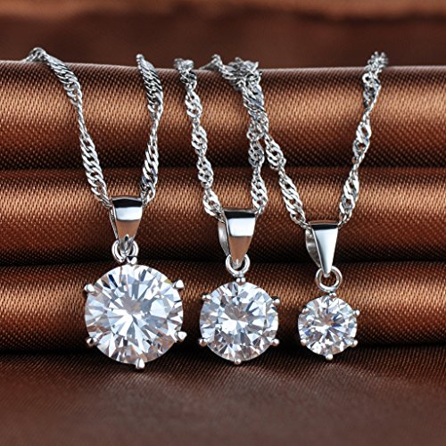 Infinito U Collares de Plata 925 Cadena de Clavícula Colgante de Diamante Brillante,Idea Regalo para Mujeres Chicas