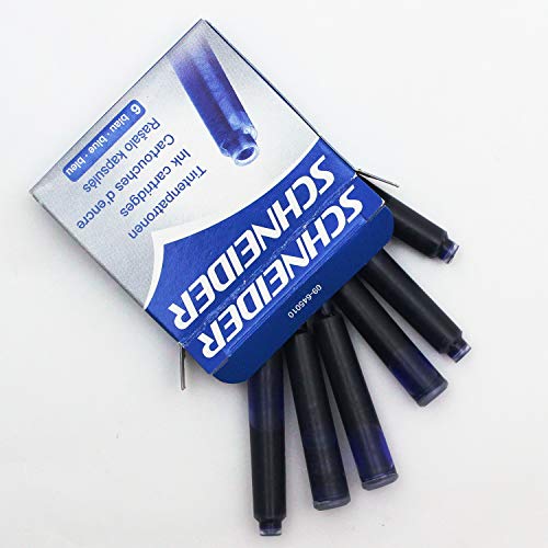 Instrumentos de escritura Schneider cartuchos de tinta estándar, cabe en SCHNEIDER y muchos otros, azul real, 6