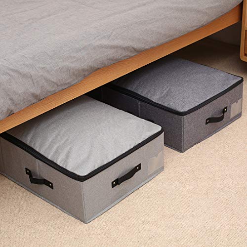 iwill CREATE PRO Extra largo debajo de la cama, organizador para zapatos, ropa, ropa de cama, 90 x 42 x 18 cm, negro y gris