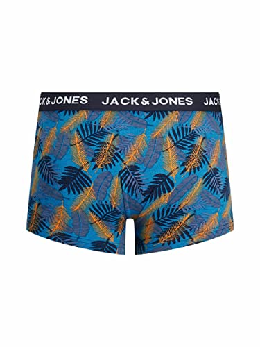 Jack & Jones Jacsummer Print Trunks-Pack de 5 Unidades Bóxer, Amarillo/Detalle: Azul Marino con Estampado de Mariposas, Negro Iris Y Verde, S para Hombre