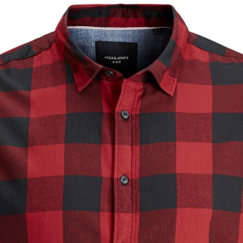 Jack & Jones Jjegingham PS Noos-Camiseta de Sarga (Talla L/S) Camisa, Color Rojo, 3XL para Hombre
