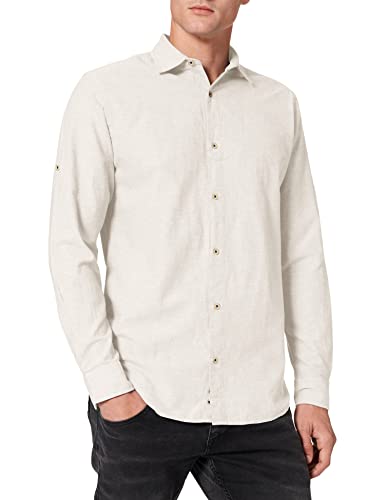 Jack & Jones Jorlaslow Camiseta LS Camisa Casual, Gris Silver Birch Fit Comfort, XL para Hombre