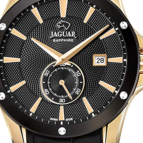 JAGUAR Reloj Modelo J881/1 de la colección ACAMAR, Caja de 44 mm Correa de Piel Negro para Caballero