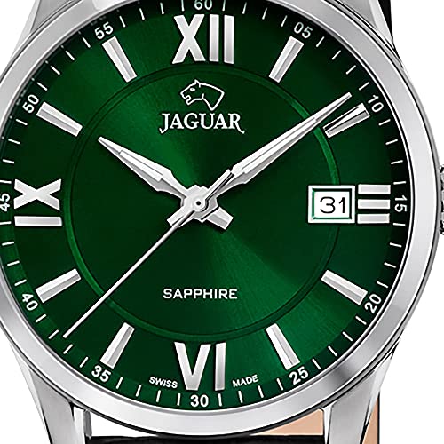 JAGUAR Reloj Modelo J883/3 de la colección ACAMAR, Caja de 40 mm Verde con Correa de Piel Negro para Caballero