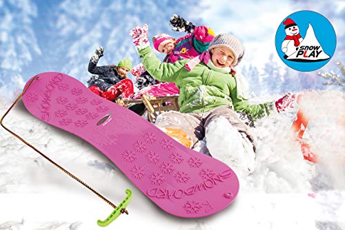Jamara 460393-Snow Play 72cm Fucsia – Construcción aerodinámica, Cuerda, Patines deslizantes Snowboard, Color Rosa (460393)