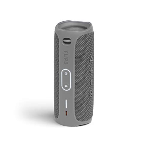 JBL Flip 5 - Altavoz inalámbrico portátil con Bluetooth, speaker resistente al agua (IPX7), JBL PartyBoost, hasta 12h de reproducción con sonido de calidad, gris