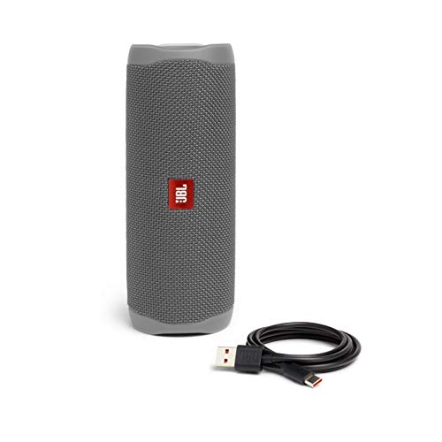 JBL Flip 5 - Altavoz inalámbrico portátil con Bluetooth, speaker resistente al agua (IPX7), JBL PartyBoost, hasta 12h de reproducción con sonido de calidad, gris