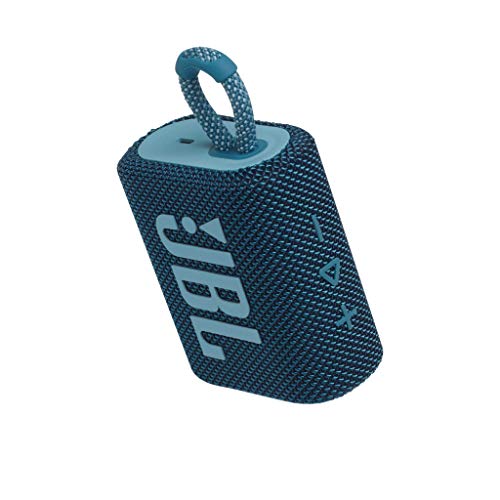 JBL GO 3 - Altavoz inalámbrico portátil con Bluetooth, resistente al agua y al polvo (IP67), hasta 5h de reproducción con sonido de alta fidelidad, azul