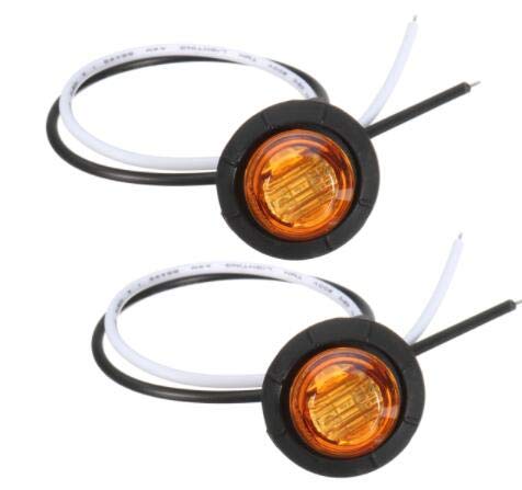 JinXiu - Luces de marcador lateral de 12 V, impermeable, 10 luces indicadoras de luz LED para furgoneta, camión y remolque (ámbar)