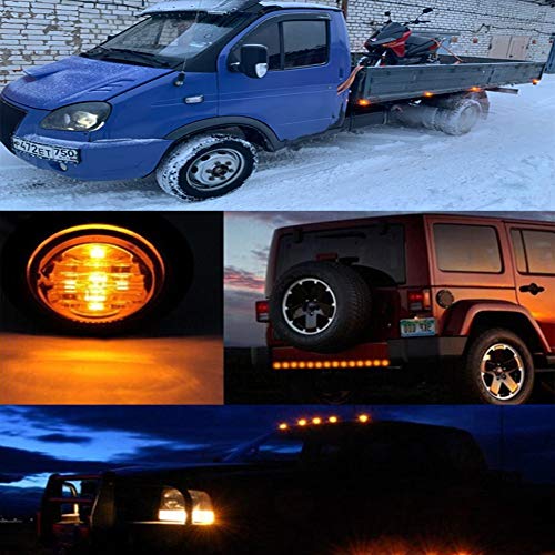 JinXiu - Luces de marcador lateral de 12 V, impermeable, 10 luces indicadoras de luz LED para furgoneta, camión y remolque (ámbar)