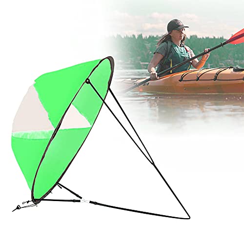 JJSCHMRC Kayak vela de viento plegable portátil paleta de viento accesorio de piragüismo vela de aventura plegable Downwind vela deportes acuáticos kayak vela marina para tabla de remo