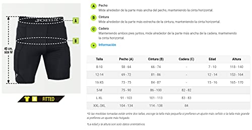 Joma Protect Pantalón Interior con Protecciones de Portero, Unisex niños, Negro, 12-14