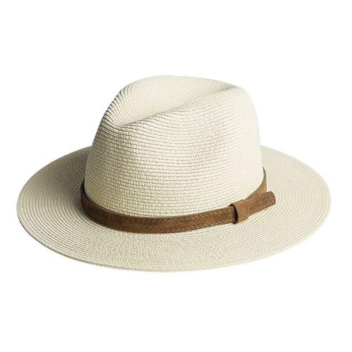 JSJJAUJ Sombrero para el Sol Sombrero de Panamá Sombrero de Verano Sombreros para Mujer Hombre de Playa Hombre de Paja para Hombres Protección UV (Color : New Beige Hat, Size : M)