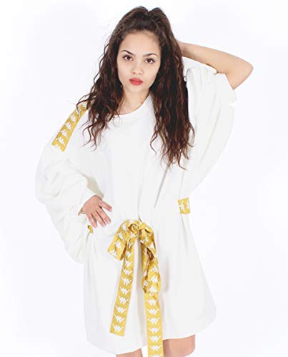 Kappa Aourlot 222 Banda Sweat Sudadera Vestido, Mujer, White Off/Yellow Gold, S