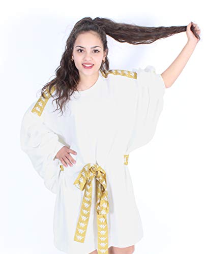 Kappa Aourlot 222 Banda Sweat Sudadera Vestido, Mujer, White Off/Yellow Gold, S